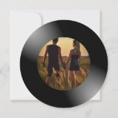 Retro Vinylplaat Foto Bruiloft Kaart (Achterkant)
