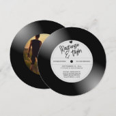 Retro Vinylplaat Foto Bruiloft Kaart (Voorkant / Achterkant)