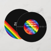 Retro vinylplaat Gay Pride aangepaste feestuitnodi Kaart (Voorkant / Achterkant)