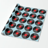 Retro-vinylplaat-inpakpapier Cadeaupapier (Uitgerold)