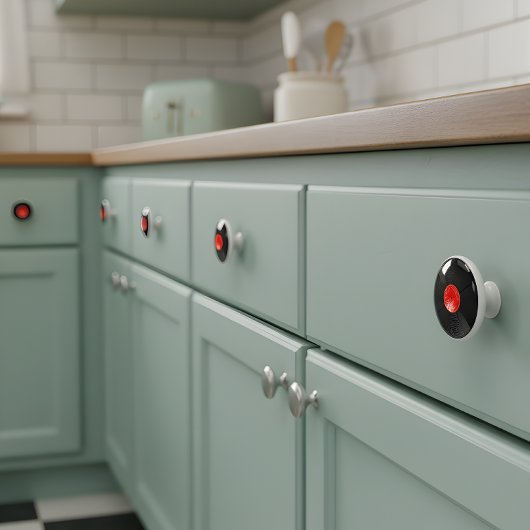 Retro Vinylplaat Keramische Knop