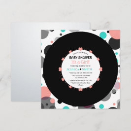 Retro vinylplaat l Moderne chic meisje baby shower Kaart
