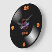 Retro vinylplaat LP-klok neon(bar) man cave Grote Klok (Hoek)