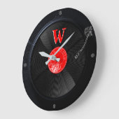 Retro vinylplaat monogram aangepaste wandklok (Hoek)