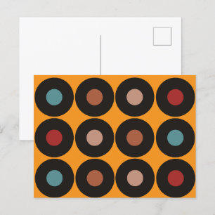 Retro Vinylplaat Muziek Briefkaart