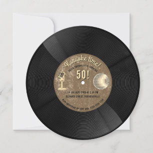 Retro Vinylplaat Muziek Karaoke Disco Verjaardag Kaart