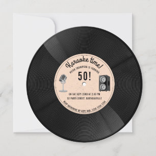 Retro Vinylplaat Muziek Karaoke Verjaardagsfeest Kaart