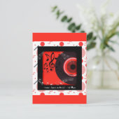 Retro Vinylplaat Muziek Klinkt Beter Met Jou Briefkaart (Staand voorkant)