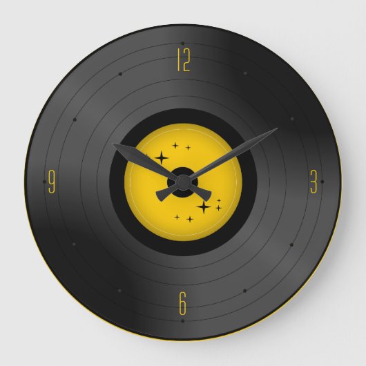 Retro-vinylplaat (om het even welke kleur) wandklo grote klok (Voorkant)