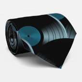 Retro Vinylplaat Popcultuur Heren Das Das Tie (Opgerold)