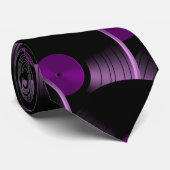 Retro vinylplaat Popcultuur stropdas stropdas das (Opgerold)