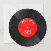 Retro Vinylplaat Rock N Roll Rode Verjaardag Kaart (Achterkant)