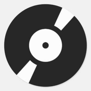 retro vinylplaat ronde sticker