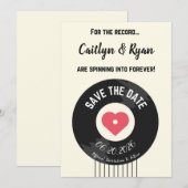 Retro vinylplaat Save the Date – Muzieklover (Voorkant / Achterkant)