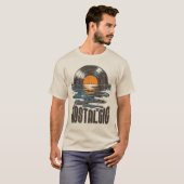 Retro Vinylplaat Zonsondergang T-shirt (Voorkant volledig)
