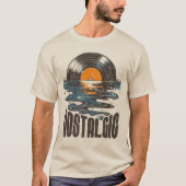 Retro Vinylplaat Zonsondergang T-shirt (Voorkant)