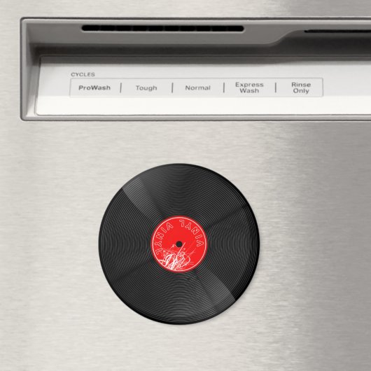 Retro vinylplaatmagneet vintage muziekdecoratie magneet (Insitu (Vaatwasser))