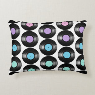 Retro Vinylplaten Kleurig Patroonontwerp Decoratief Kussen