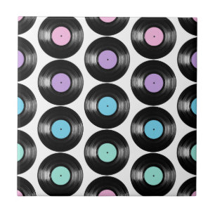 Retro Vinylplaten Kleurig Patroonontwerp Tegeltje