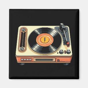 Retro vinylplatenspeler magneet