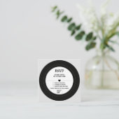 Retro  vinylrecord RSVP Informatiekaartje (Staand voorkant)