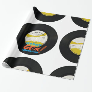 Retro VinylVerslag 45 de Naam wp van de 60ste Cadeaupapier