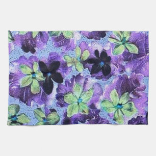 Retro Violet Groene Paarse keukenhanddoek