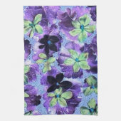 Retro  Violet Groene Paarse keukenhanddoek (Verticaal)