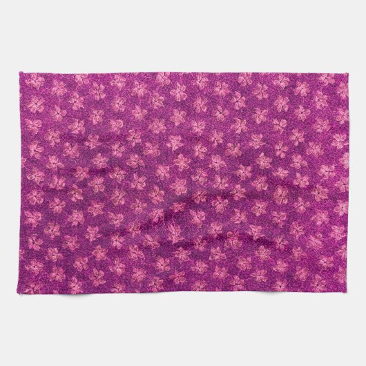 Retro Violet Magenta Roze keukenhanddoeken (Horizontaal)