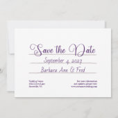 Retro Violet Vibes Cassettebandje Bewaar de datum Save The Date (Achterkant)