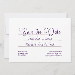 Retro Violet Vibes Cassettebandje Bewaar de datum Save The Date
