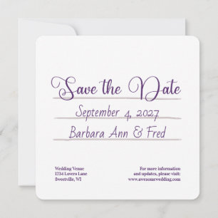 Retro Violet Vibes Cassettebandje, vierkant Save The Date