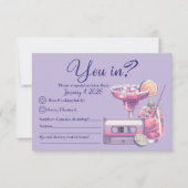 Retro Violet Vibes RSVP-kaart RSVP Kaartje (Voorkant)