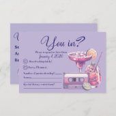 Retro Violet Vibes RSVP-kaart RSVP Kaartje (Voorkant / Achterkant)