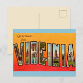Retro Virginia Ansichtkaart Briefkaart (Voorkant / Achterkant)