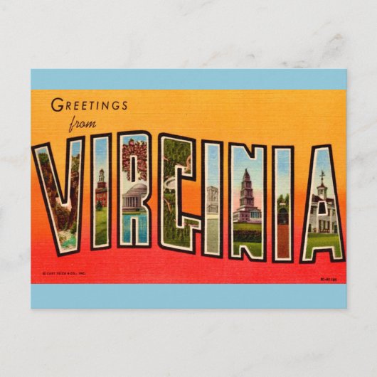 Retro Virginia Ansichtkaart Briefkaart (Voorkant)