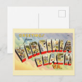 Retro Virginia Beach Briefkaart (Voorkant / Achterkant)