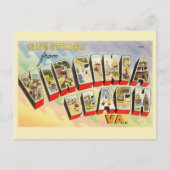 Retro Virginia Beach Briefkaart (Voorkant)