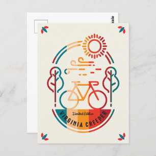 Retro Virginia Creeper Fietsroute Briefkaart