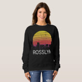 Retro Virginia Rosslyn Skyline Vintage Urban Build Trui (Voorkant volledig)