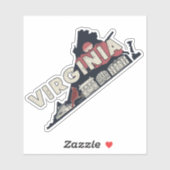 Retro Virginia State Sticker (Vel)