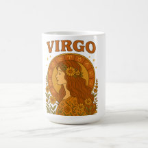 Retro Virgo Zodiac Boho Bloem Astrologie