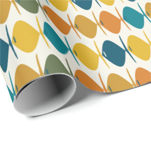 Retro Vis Middeleeuws Modern Meerkleurig Patroon Cadeaupapier