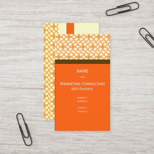 Retro Visitekaartje Marketing Consultant (Voorkant / Achterkant in situ)