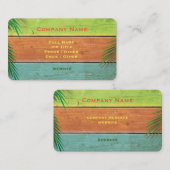 Retro-Visitekaartje met palmbladeren Visitekaartje (Voorkant / Achterkant)