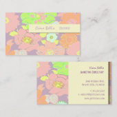 Retro-Visitekaartje, pastelpoppies Visitekaartje (Voorkant / Achterkant)