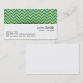 Retro Visitekaartje van de Leraar van de Muziek (Voorkant / Achterkant)