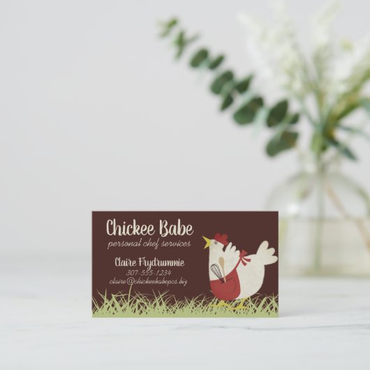 Retro visitekaartje voor persoonlijk chef-kok (Staand voorkant)