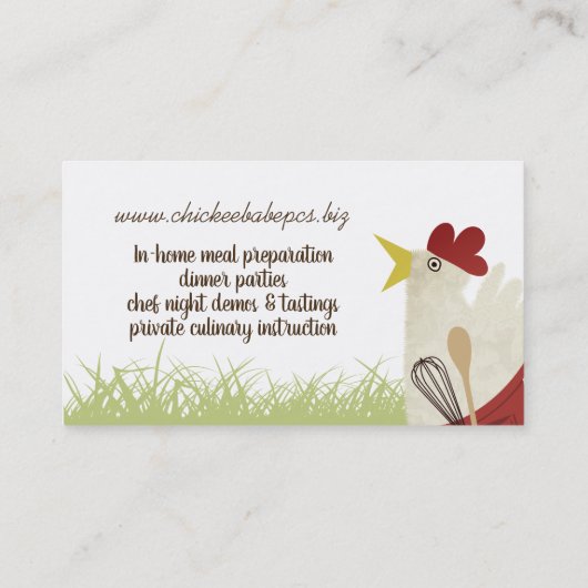 Retro visitekaartje voor persoonlijk chef-kok (Achterkant)