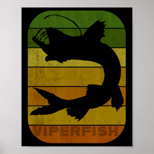 Retro Vissen Diepzeevis Zeeduivel Ichthyologie Poster